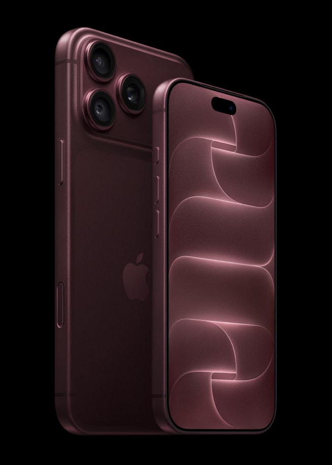 Burgundy iPhone shown from the front and back